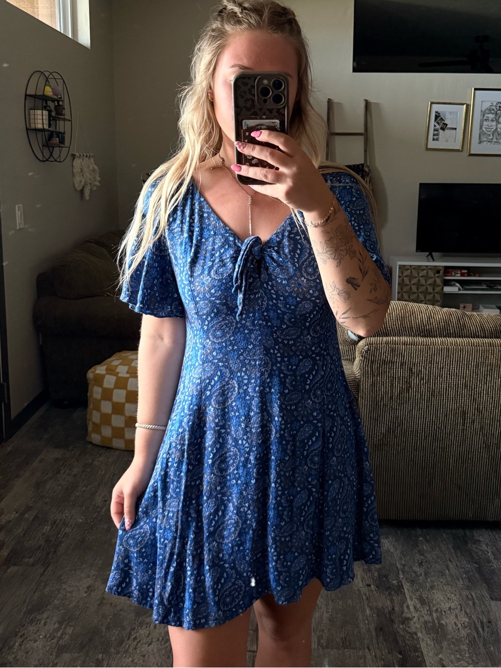 Miranda Lambert Idylwind Short Sleeve Tie-Front Dress